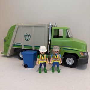 PLAYMOBIL Green Recycling Truck Set # 5938 Complete (Bx X)